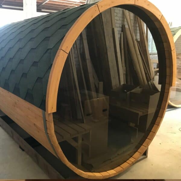 modern sauna window