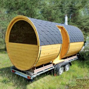 yellow-barrel-sauna-on-wheels