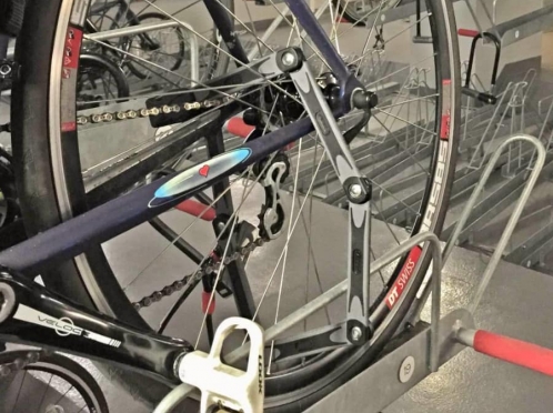 locked-bicycle-in-a-storage