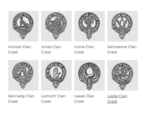 Scottish clan crest options for custom made cufflings