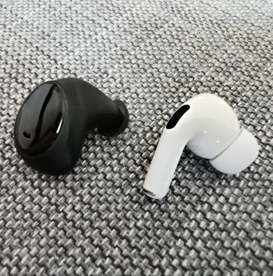 two types of in-ear headphones side by side
