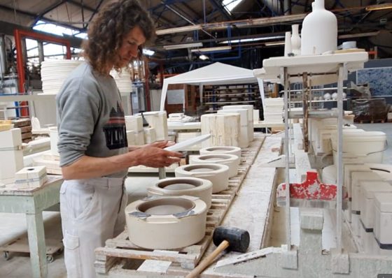 worker in a ceramic workshop