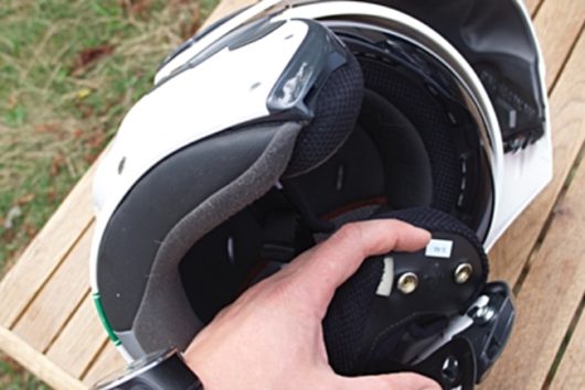 inside of the helmet