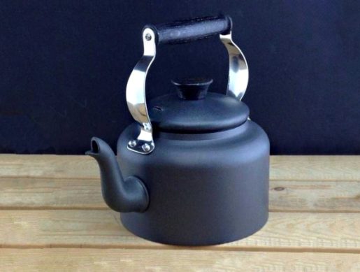 metal kettle for outdoors - made in Britain