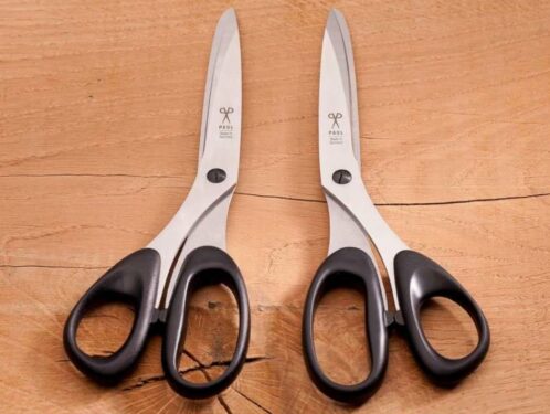 two pairs of left handed scissors