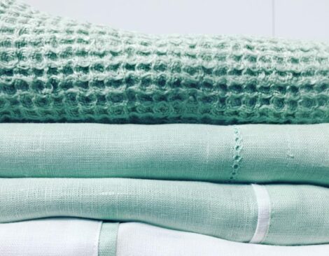 stack of linen towels - detailed