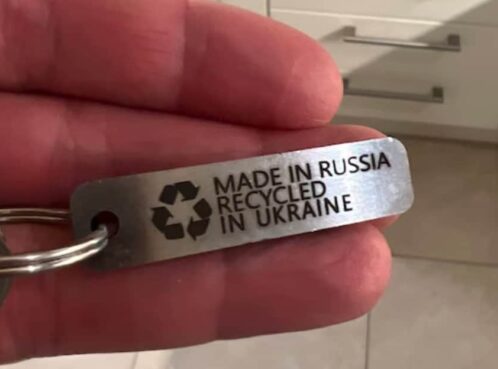 keychain made from Russian tank