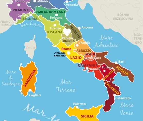 highlighting Umbria region on the map