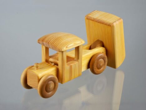 natural wood toy for kids - truck