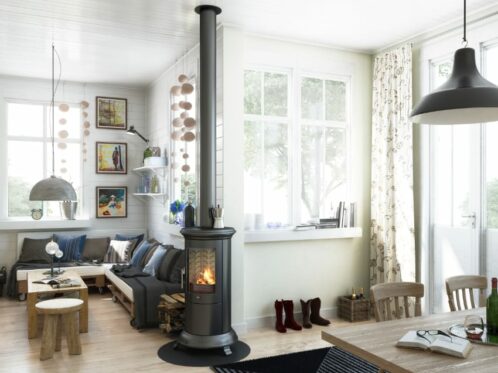 contemporary Swedish made fireplace