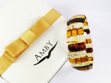 amber bracelet and a box