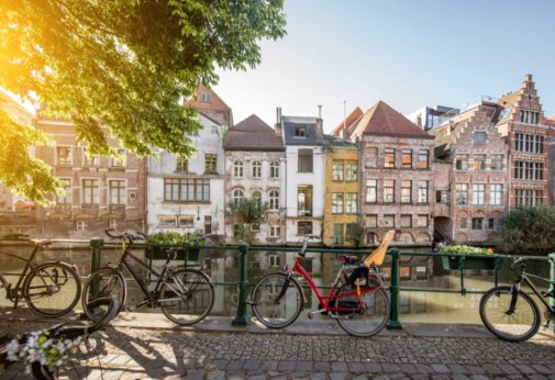 Belgian city street view